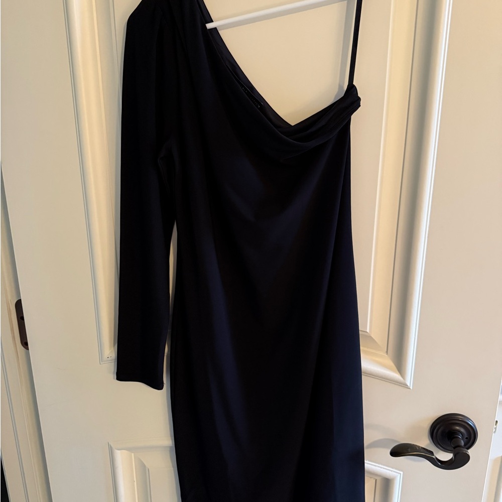 White House Black Market One-Shoulder Black Dress